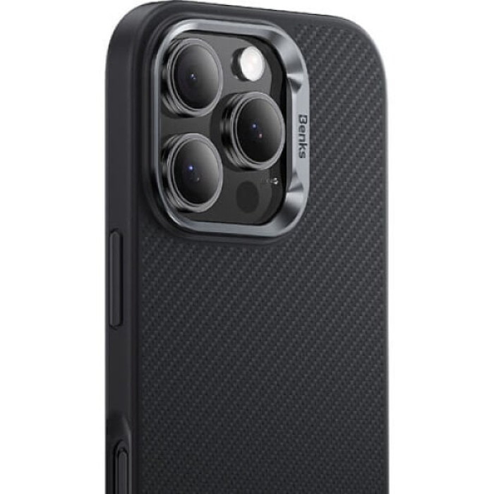 Чохол для iPhone 15 Pro - Benks Armor Pro Kevlar (600D) MagSafe, Black