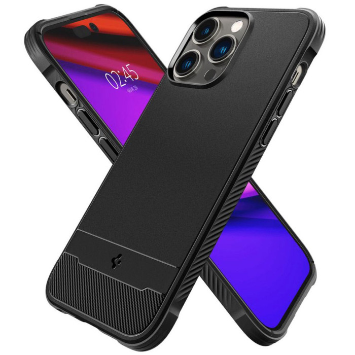 Чохол для iPhone 14 Pro Max - Spigen Armor Rugged MagSafe, Matte Black