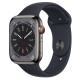 Apple Watch S8 45mm Graphite Stainless Steel, Midnight Sport Band MNW23 (GPS+LTE)