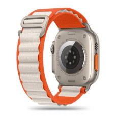 Ремінець для Apple Watch - 42/44/45/46/49mm, Alpine Loop Band Small, White / Orange (HC)