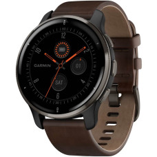 Смарт-годинник Garmin Venu 2 Plus, Leather Band, Black + Slate