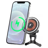 Тримач з безпровідною зарядкою WIWU Magnetic Absorption CH-309 Wireless Charger 15W Grey