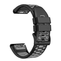 Ремінець для годинника Garmin - QuickFit 26mm, Silicone Sport Breathable, Black Gray