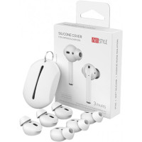 Амбушюри для Apple AirPods/EarPods - Silicone Covers AHA Style Case with 3 Large Pairs, White