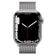 Apple Watch S7 45mm Silver Stainless Steel, Silver Milanese Loop LTE