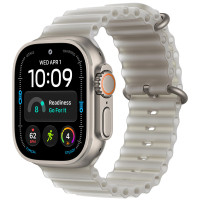 Apple Watch Ultra 4 Natural Titanium, Translucent Gray Ocean Band