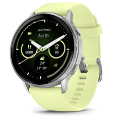 Смарт-годинник Garmin Venu 4 45mm Silver with Citron Silicone Band