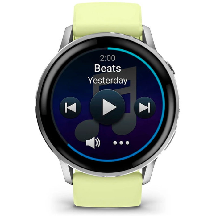Смарт-годинник Garmin Venu 4 45mm Silver with Citron Silicone Band