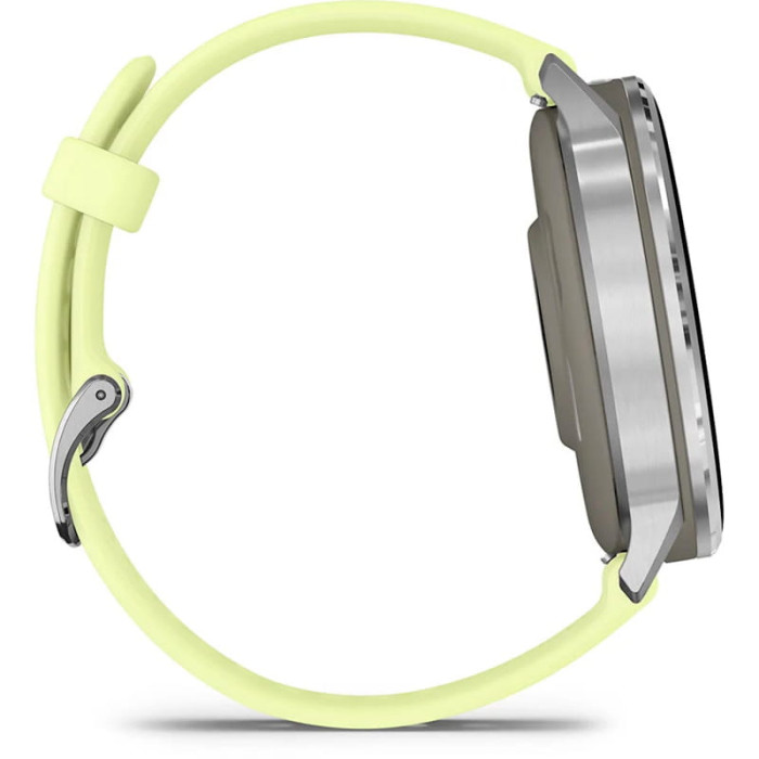 Смарт-годинник Garmin Venu 4 45mm Silver with Citron Silicone Band