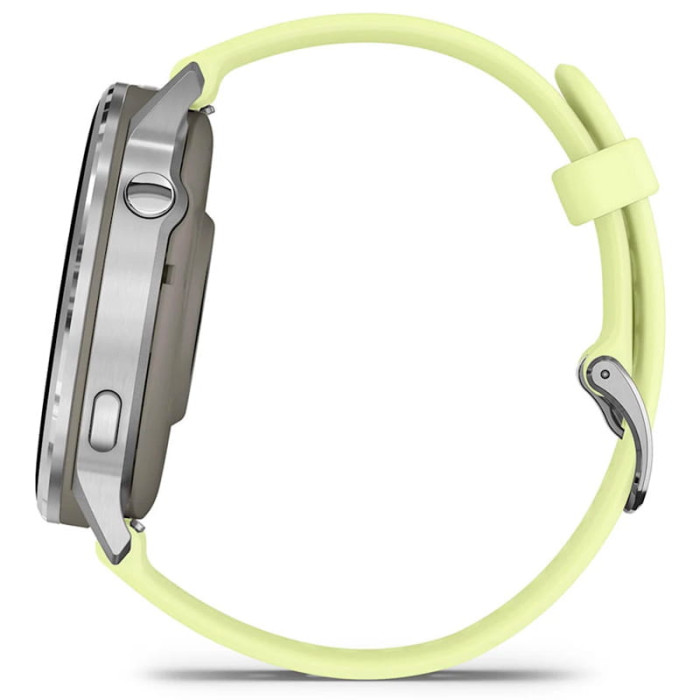 Смарт-годинник Garmin Venu 4 45mm Silver with Citron Silicone Band
