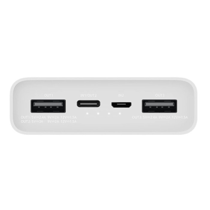 Додатковий аккумулятор Xiaomi 20000mAh Mi Power Bank 3 White