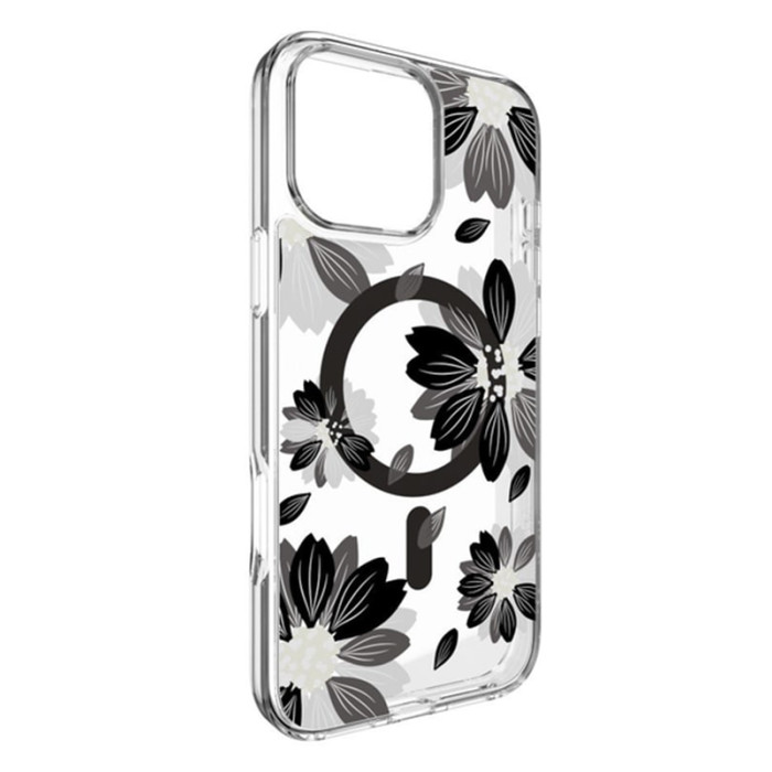 Чохол для iPhone 16 Pro Max - Switcheasy Style M MagSafe, Black Flower