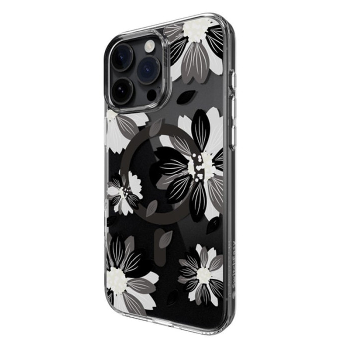 Чохол для iPhone 16 Pro Max - Switcheasy Style M MagSafe, Black Flower