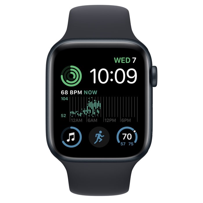 Apple Watch SE (2Gen) 40mm Midnight, Midnight Sport Band (S/M) (2023)
