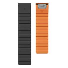 Ремінець для годинника Garmin - QuickFit 22mm, Silicone Magnetic Strap, Black Orange