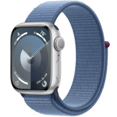 Apple Watch S9 45mm Silver, Winter Blue Sport Loop