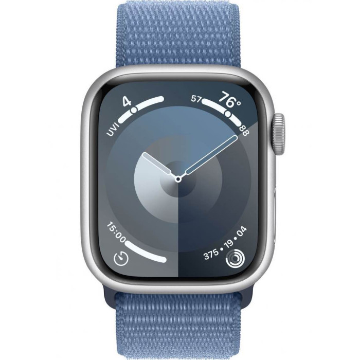 Apple Watch S9 45mm Silver, Winter Blue Sport Loop