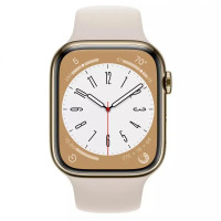 Apple Watch S8 41mm Gold Stainless Steel, Starlight Sport Band