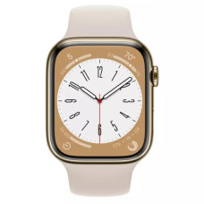 Apple Watch S8 41mm Gold Stainless Steel, Starlight Sport Band