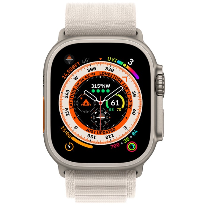 Apple Watch Ultra Titanium, Starlight Alpine Loop (Large), LTE