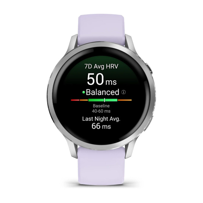 Смарт-годинник Garmin Venu 4 41mm Silver with Periwinkle Silicone Band