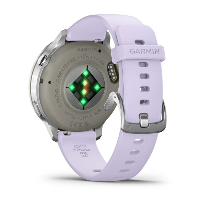Смарт-годинник Garmin Venu 4 41mm Silver with Periwinkle Silicone Band