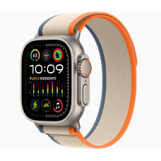 Apple Watch Ultra 2 Titanium, Orange/Beige Trail Loop (M/L), LTE