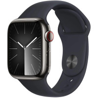 Apple Watch S9 45mm Graphite Stainless Steel, Midnight Sport Band (M/L)
