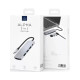 Хаб 5in1 - WIWU Alpha, USB-C to 3xUSB+PD 100W, Gray
