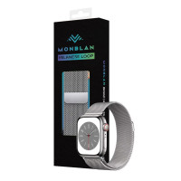 Ремінець для Apple Watch - 42/44/45/46/49mm, Monblan Milanese Series, Silver