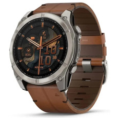 Смарт-годинник Garmin Fenix 8 51mm AMOLED Sapphire Carbon grey DLC w. Chestnut Leather Band