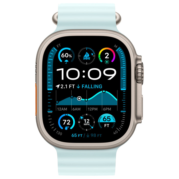 Apple Watch Ultra 2 2024 Natural Titanium, Ice Blue Ocean Band, LTE