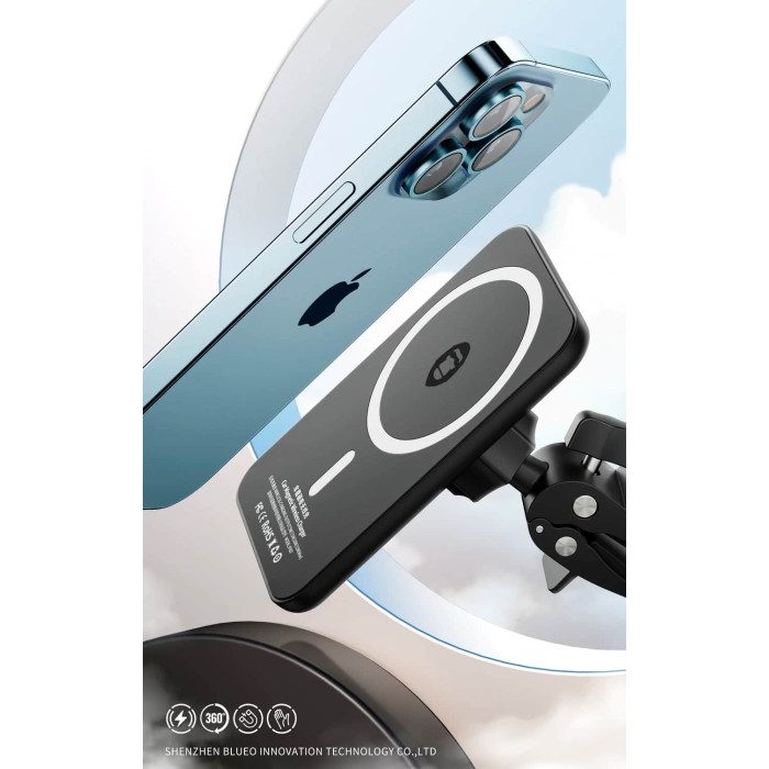 Тримач Blueo Magnetic Wireless Charger 15W Black