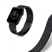 Ремінець для Apple Watch - 49mm, COTEetCI W76 Carbon Fiber Pattern Band, Black