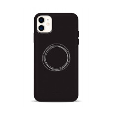 Чохол для iPhone 11 - Pump Silicone Minimalistic, Circles on Dark