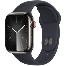 Apple Watch S9 41mm Graphite Stainless Steel, Midnight Sport Band (S/M), LTE