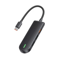 Хаб 5in1 - Mcdodo, USB-C to 2xUSB3.0+USB2.0+SD/MicroSD, Black