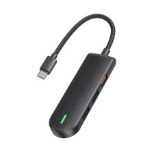 Хаб 5in1 - Mcdodo, USB-C to 2xUSB3.0+USB2.0+SD/MicroSD, Black