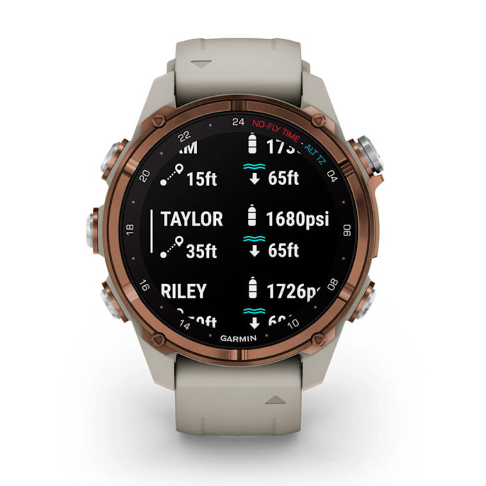 Смарт-годинник Garmin Descent Mk3i 43mm Bronze PVD Titanium with French Gray Silicone Band