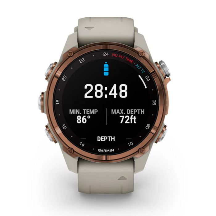 Смарт-годинник Garmin Descent Mk3i 43mm Bronze PVD Titanium with French Gray Silicone Band