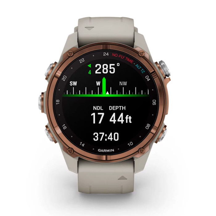 Смарт-годинник Garmin Descent Mk3i 43mm Bronze PVD Titanium with French Gray Silicone Band