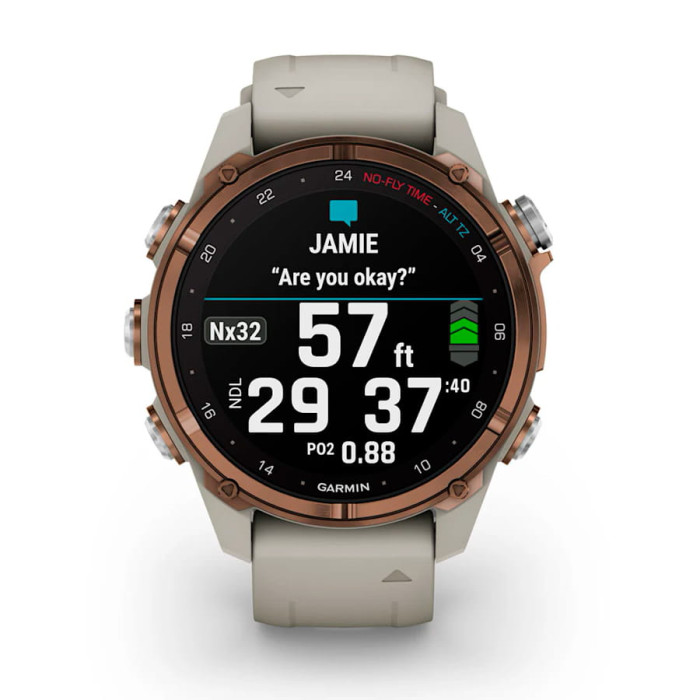 Смарт-годинник Garmin Descent Mk3i 43mm Bronze PVD Titanium with French Gray Silicone Band