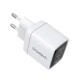 Зарядний пристрій - Choetech 35W GaN Dual USB-C Display Wall Charger, White