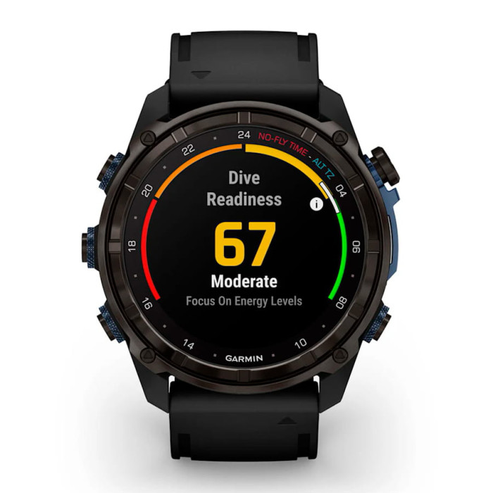 Смарт-годинник Garmin Descent Mk3i 43mm Carbon Gray DLC Titanium with Black Silicone Band