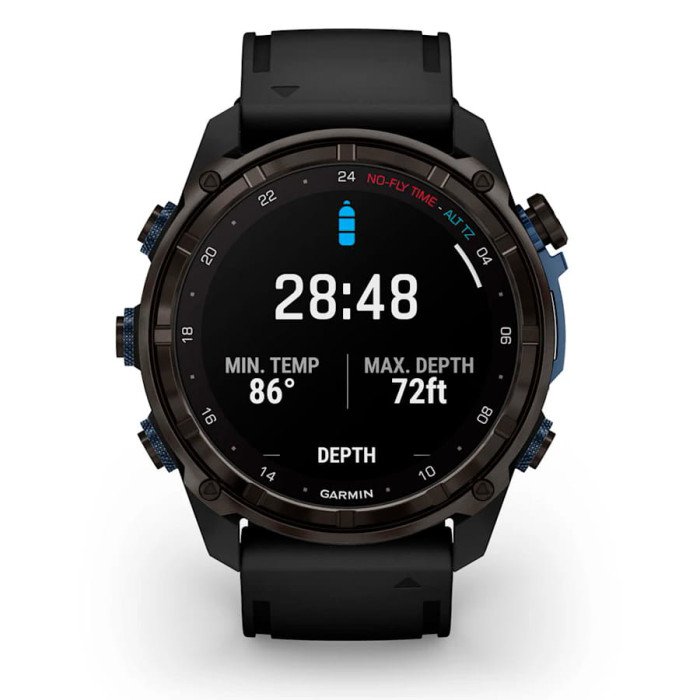 Смарт-годинник Garmin Descent Mk3i 43mm Carbon Gray DLC Titanium with Black Silicone Band