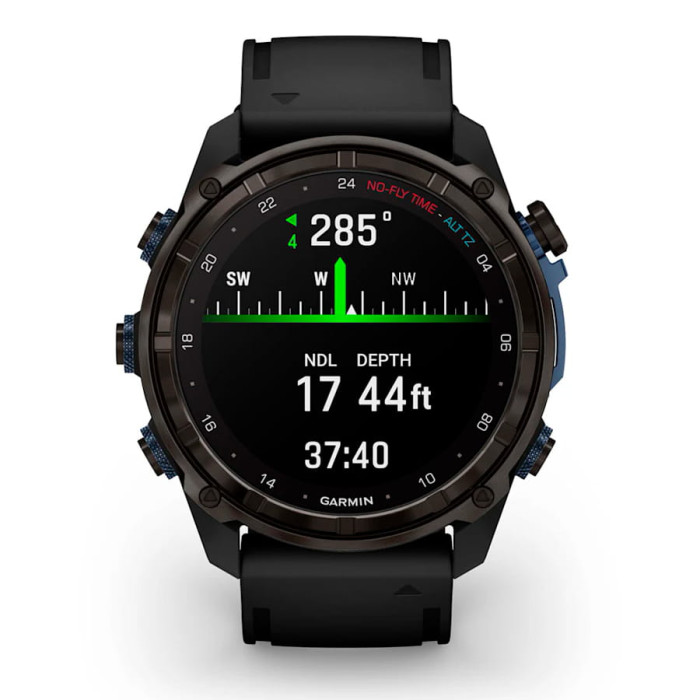Смарт-годинник Garmin Descent Mk3i 43mm Carbon Gray DLC Titanium with Black Silicone Band