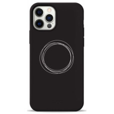 Чохол для iPhone 12 Pro Max - Pump Silicone Minimalistic, Circles on Dark