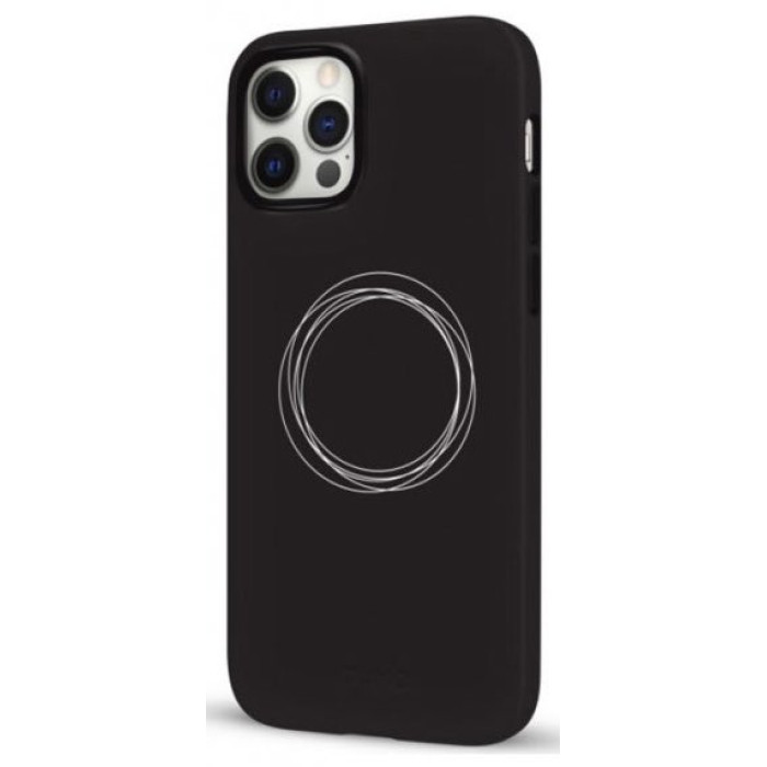 Чохол для iPhone 12 Pro Max - Pump Silicone Minimalistic, Circles on Dark