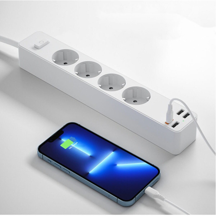 Мережевий фільтр Wiwu 20W Smart Power Strip USB-C + USB-A PLug White