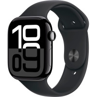 Apple Watch S10 42mm Jet Black, Black Sport Band (S/M) LTE